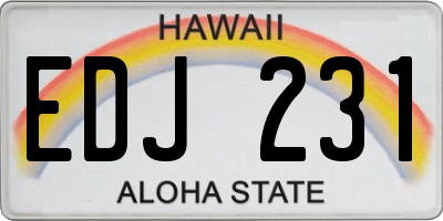 HI license plate EDJ231