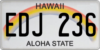 HI license plate EDJ236