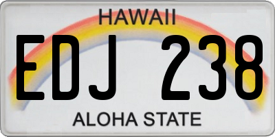 HI license plate EDJ238