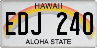 HI license plate EDJ240
