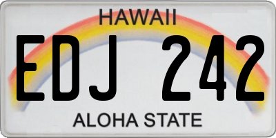 HI license plate EDJ242