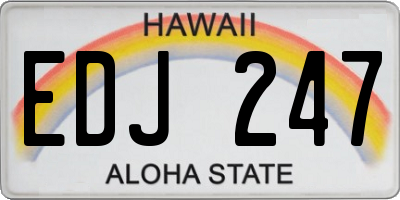 HI license plate EDJ247