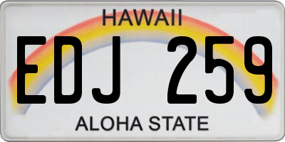 HI license plate EDJ259