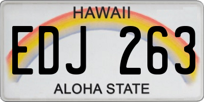 HI license plate EDJ263