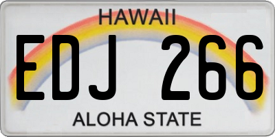 HI license plate EDJ266