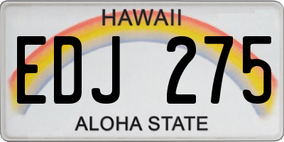 HI license plate EDJ275