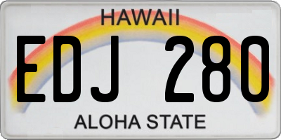 HI license plate EDJ280