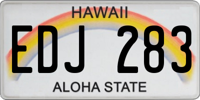 HI license plate EDJ283