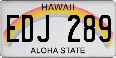 HI license plate EDJ289