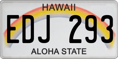 HI license plate EDJ293