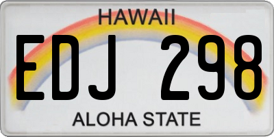 HI license plate EDJ298