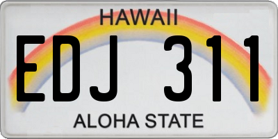 HI license plate EDJ311