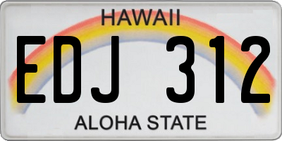 HI license plate EDJ312