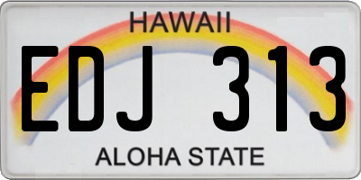 HI license plate EDJ313