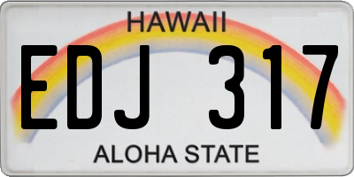 HI license plate EDJ317