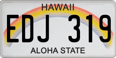 HI license plate EDJ319