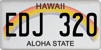 HI license plate EDJ320