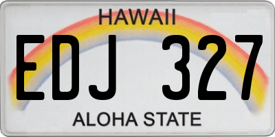 HI license plate EDJ327