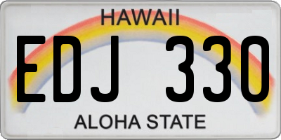 HI license plate EDJ330