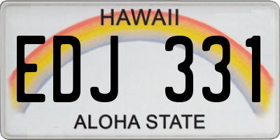 HI license plate EDJ331