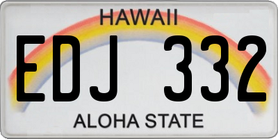 HI license plate EDJ332