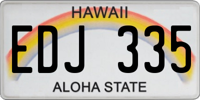 HI license plate EDJ335