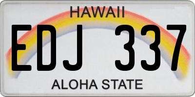 HI license plate EDJ337