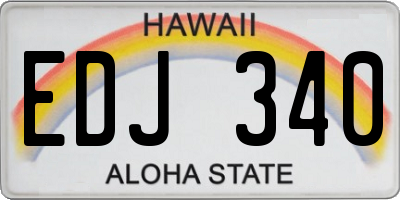 HI license plate EDJ340