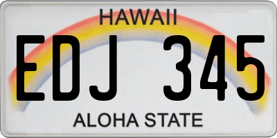 HI license plate EDJ345