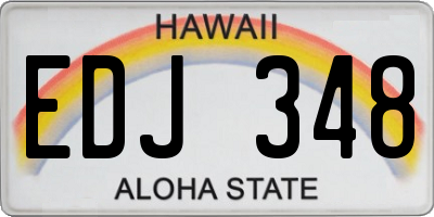 HI license plate EDJ348