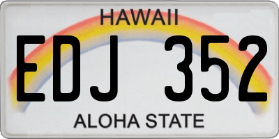 HI license plate EDJ352