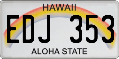 HI license plate EDJ353