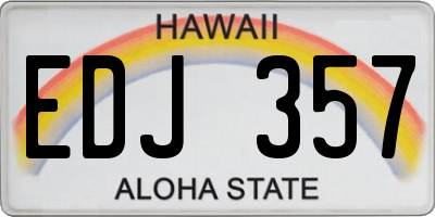 HI license plate EDJ357