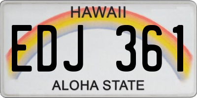 HI license plate EDJ361