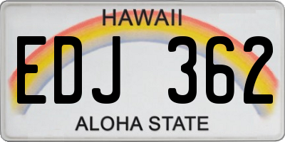 HI license plate EDJ362