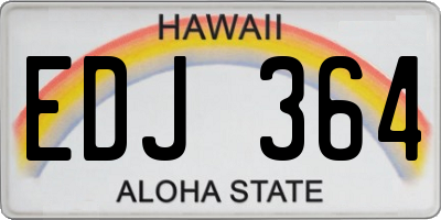 HI license plate EDJ364
