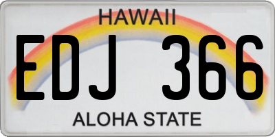 HI license plate EDJ366