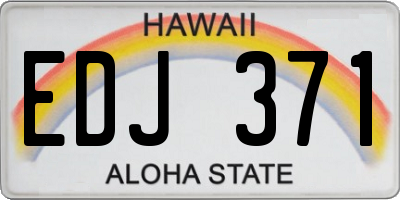 HI license plate EDJ371
