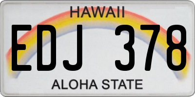 HI license plate EDJ378