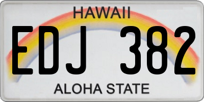 HI license plate EDJ382