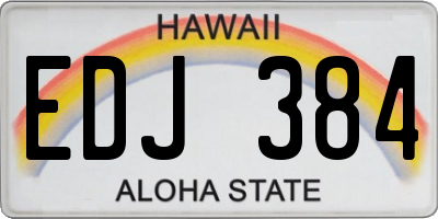 HI license plate EDJ384