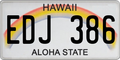 HI license plate EDJ386