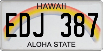 HI license plate EDJ387