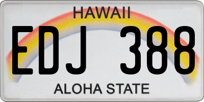 HI license plate EDJ388