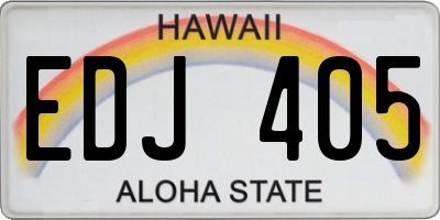 HI license plate EDJ405