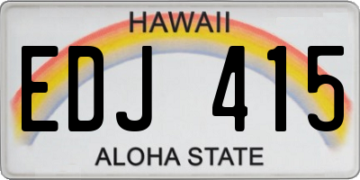HI license plate EDJ415