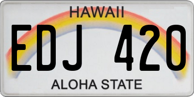HI license plate EDJ420