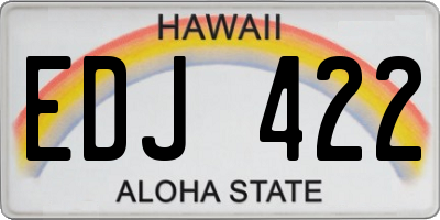 HI license plate EDJ422