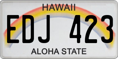 HI license plate EDJ423
