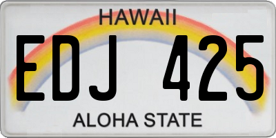 HI license plate EDJ425